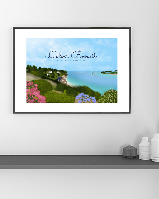 Affiche décorative «L’aber-Benoît, la vallée des moulins»