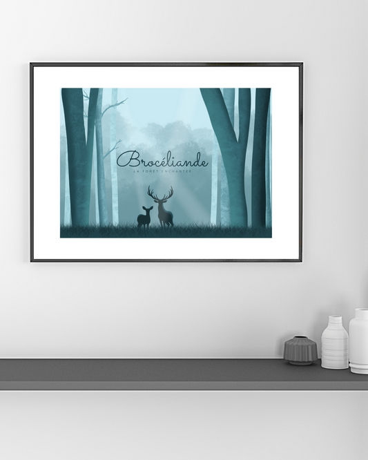 Affiche décorative «Brocéliande, la forêt enchantée»