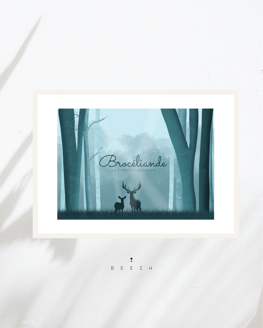 Affiche décorative «Brocéliande, la forêt enchantée»
